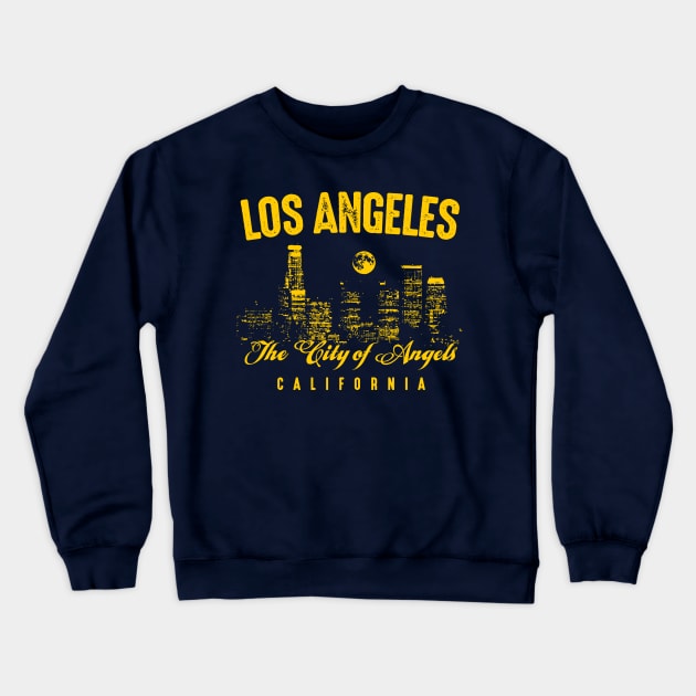 Los Angeles The City Of Angels Crewneck Sweatshirt by Designkix